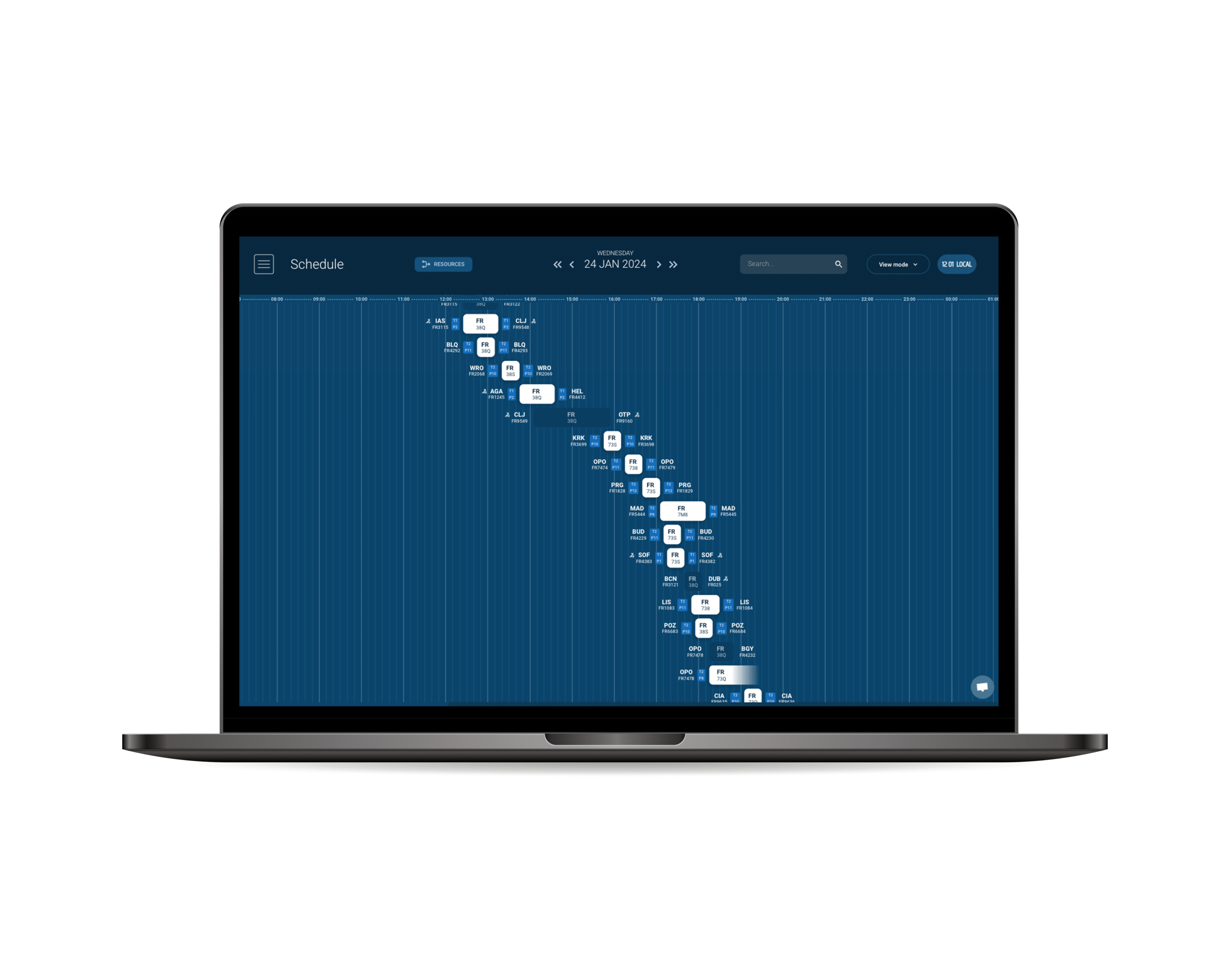 scheduling module aeroport planification des plannings saisonniers